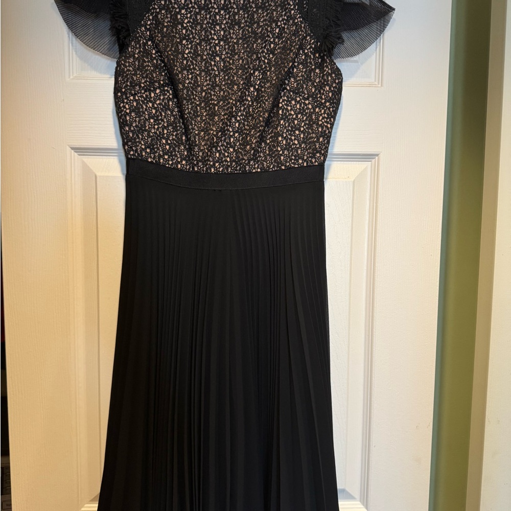 SALONI Black Dress with Lace Detail
